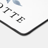 美しい水色ピンクのフローラと名前 デスクマット (コーナー)