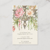 美しい水色フローラシャンデリア 名刺 (裏面)