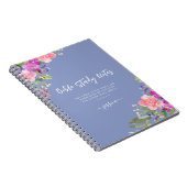 美しい水色フローラバイブル勉強ノート ノートブック (右側)