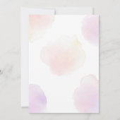 美しい水色フローラユニコーンホーン誕生日 招待状 (裏面)