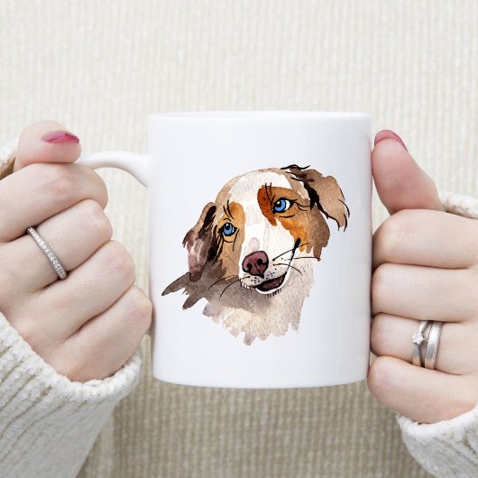 美しい水色ブルーアイドオーストラリアの羊飼い コーヒーマグカップ