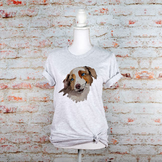 美しい水色ブルーアイドオーストラリアの羊飼い Tシャツ