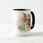 美しい水色ベンガル猫顔 マグカップ (正面右)