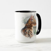 美しい水色ベンガル猫顔 マグカップ (正面右)