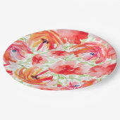 美しい水色ポピーフラワーデザイン ペーパープレート (アングル)