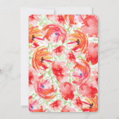 美しい水色ポピー花の赤ちゃんシャワー 招待状 (裏面)