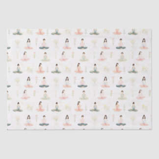 美しい水色ヨガガガールズめい想自然 薄葉紙