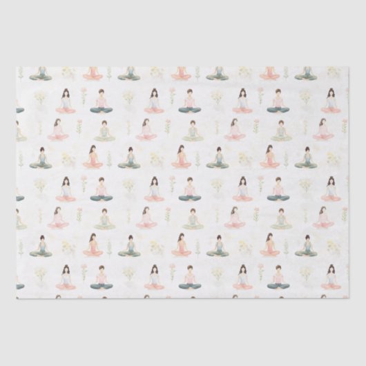 美しい水色ヨガガガールズめい想自然 薄葉紙 (正面)