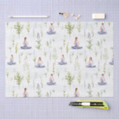 美しい水色ヨガガガールズめい想自然 薄葉紙 (クラフト)