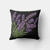 美しい水色ラベンダーフラワーデザイン クッション (裏面)