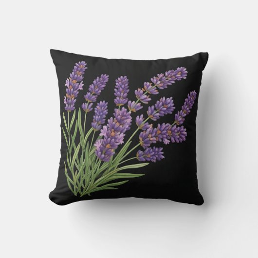 美しい水色ラベンダーフラワーデザイン クッション (正面)