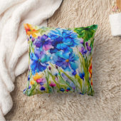 美しい水色。フローラ園 クッション (ブランケット)