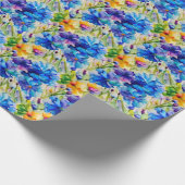 美しい水色。フローラ園 ラッピングペーパー (角)