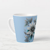 美しい氷の花と葉 カフェラテマグ (左アングル)