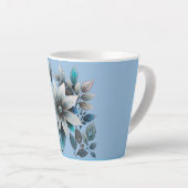 美しい氷の花と葉 カフェラテマグ (右アングル)