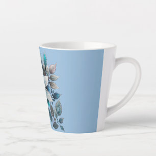 美しい氷の花と葉 カフェラテマグ