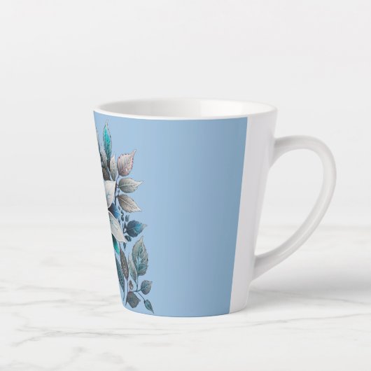 美しい氷の花と葉 カフェラテマグ (右)