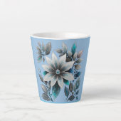 美しい氷の花と葉 カフェラテマグ (正面)