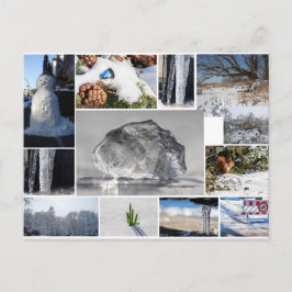 美しい氷、雪と冬の感覚! ポストカード