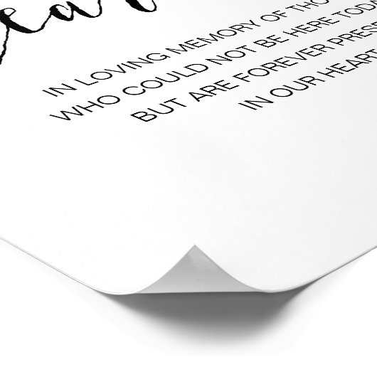 美しい永遠の記憶、心に黒いメモリアル ポスター (角)