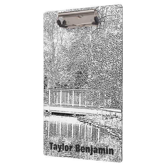 美しい池と白と黒の庭 クリップボード (左)