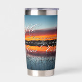 美しい池の夕焼け 保温保冷タンブラー (左面)