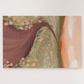 美しい油絵フローラ牧草地のパス ジグソーパズル (横)