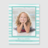 美しい沿岸ティール（緑がかった色）ビーチクリスマスマグネットカード (正面)