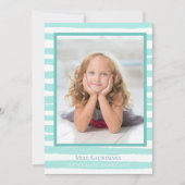 美しい沿岸ティール（緑がかった色）ビーチクリスマス シーズンカード (正面)