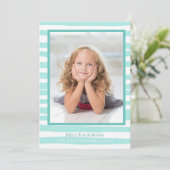 美しい沿岸ティール（緑がかった色）ビーチクリスマス シーズンカード (スタンド正面)