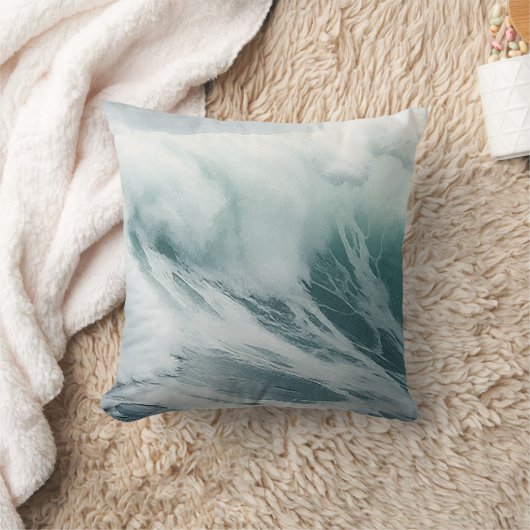 美しい泡立つ波 クッション (ブランケット)