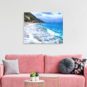 美しい波のビーチシーン キャンバスプリント (インサイチュ (リビング))