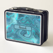 美しい波の海ブルーストラタ メタルランチボックス (裏面)
