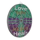 美しい泥のひび割れラブヒールテキストアート ダーツボード (正面左)