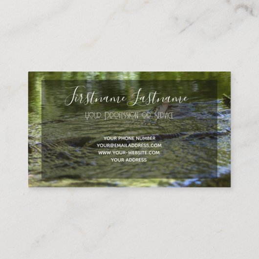 美しい流れる水とやる気を起こさせる引用文 名刺 (裏面)