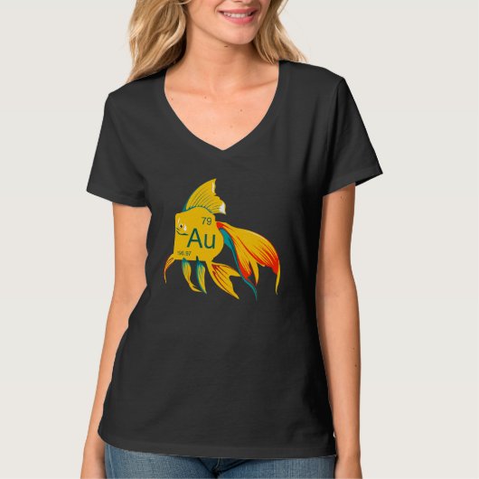 美しい流れる金魚 ゴールド Tシャツ (正面)