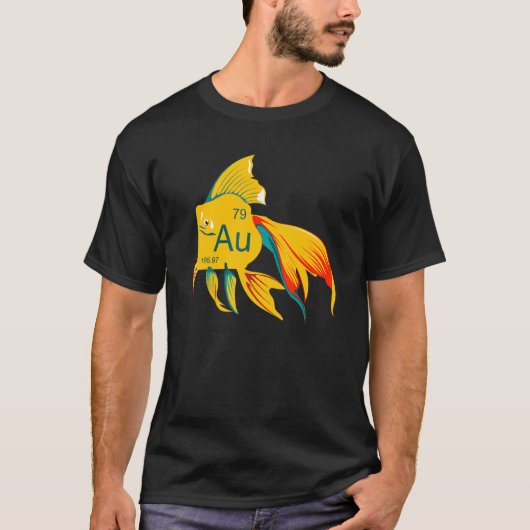 美しい流れる金魚 ゴールド Tシャツ (正面)