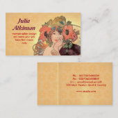 美しい流行の女性顔の名刺 名刺 (正面/裏面)