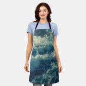 美しい海と波 エプロン (着用した状態)