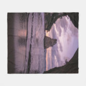 美しい海と空の風景 フリースブランケット (正面(横))