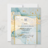 美しい海のガラス金ゴールド結婚式の招待ターコイズ (裏面)