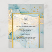 美しい海のガラス金ゴールド結婚式の招待ターコイズ チラシ (裏面)