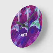 美しい海のビーチと人魚の丸時計 ラウンド壁時計 (傾斜)