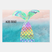 美しい海のビーチと人魚 ラッピングペーパーシート (正面3)