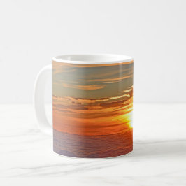 美しい海の夕日パノラマ コーヒーマグカップ