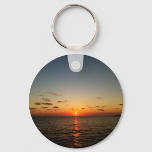 美しい海の夕日 オレンジ 黄色 赤 キーホルダー