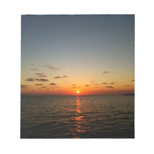 美しい海の夕日 オレンジ 黄色 赤 ノートパッド (正面)