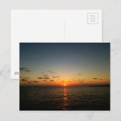 美しい海の夕日 オレンジ 黄色 赤 ポストカード (正面/裏面)