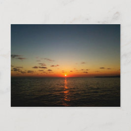 美しい海の夕日 オレンジ 黄色 赤 ポストカード