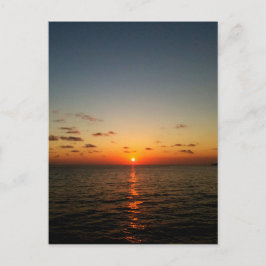 美しい海の夕日 オレンジ 黄色 赤 ポストカード